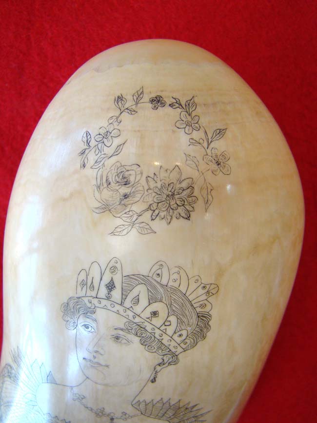 A wonderful pair of 19th century scrimshawed whales' teeth depicting Napoleon and Josephine — image 6